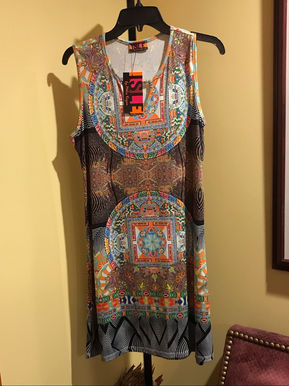ISLE Multicolor Printed Sleeveless Shift Dress